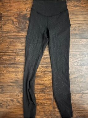 lululemon athletica Black High-Rise Leggings with Subtle Leopard Texture
